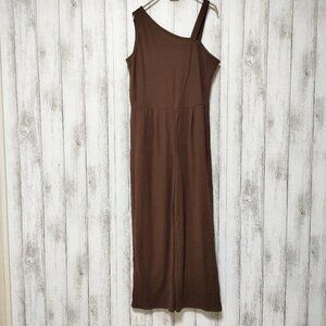 OpenFlower One-Shoulder Dress Brown